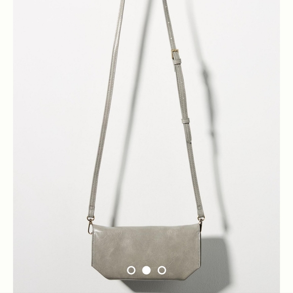 Anthropologie Gray Soft Leather Wristlet Clutch Wallet - Picture 4 of 6